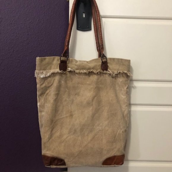 Mona B Canvas & Leather Tote - Picture 2 of 4